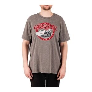 NWT Men's Licensed Aerosmith‎ Soft Crewneck Short Sleeve Band Tee Walnut XL